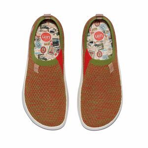 UIN Men's Walking Shoes Slip On Knitted Sneaker (CHRISTMASY TOLEDO X) New No Box